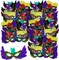 4E's Novelty 12 Pack Bulk Mardi Gras Masks With Feathers for Adult Men Women, Masquerade Party Masks for Mardi Gras Outfit Accessories